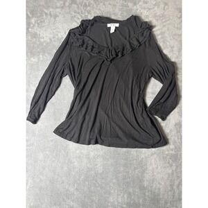 Luxury WHBM White House Black Market Black Ruffle 397
